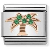 Nomination Rose Gold with Green Stones Palm Tree Charm image