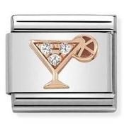 Nomination Rose Gold and White Stones Cocktail Charm image