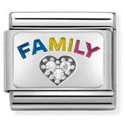 Nomination Silver with Enamel and White Stones Family Charm image