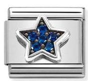 Nomination Silver with Blue Stones Star Charm image