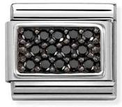 Nomination Silver Pavé with Black Stones Charm
