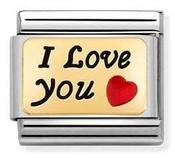 Nomination Yellow Gold and Enamel I Love You Charm image