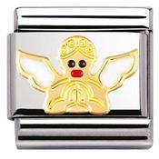 Nomination Yellow Gold and Enamel Angel Charm image