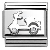 Nomination Silver with White Stones Scotter Charm image