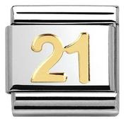 Nomination Yellow Gold Number 21 Charm image