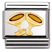 Nomination Yellow Gold and Enamel Champagne Glasses Charm image