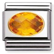Nomination Yellow Gold Oval Faceted Yellow Stone Charm image
