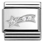 Nomination Silver with White Stones Shooting Star Charm image