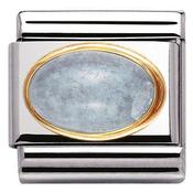 Nomination Yellow Gold Oval March Birthstone Aquamarine Charm