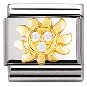 Nomination Yellow Gold and White Stones Sun Charm image