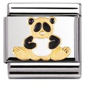 Nomination Yellow Gold and Enamel Panda Charm image
