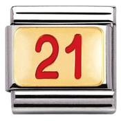 Nomination Yellow Gold and Enamel Number 21 Charm image