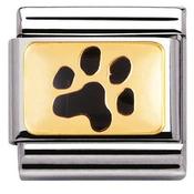 Nomination Yellow Gold and Enamel Paw Print Charm image