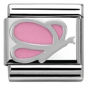 Nomination Silver and Pink Enamel Butterfly Charm image