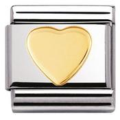 Nomination Yellow Gold Flat Heart Charm image