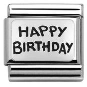 Nomination Silver Oxidised Plate Happy Birthday image