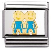 Nomination Yellow Gold and Enamel Brothers Charm image
