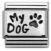 Nomination Silver Oxidised Plate My Dog Charm image