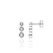 Sterling Silver 3 CZ drop earring image