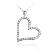 Sterling Silver 3 heart open cz pendant 32mm image