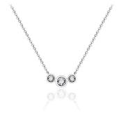 Sterling Silver CZ Rubover 3 stone pendant image