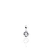 Sterling Silver CZ Rubover large pendant short drop image