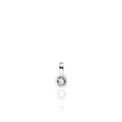 Sterling Silver CZ Rubover small pendant short drop image
