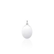 Sterling Silver pendant oval disc small 12mm - Engravable image