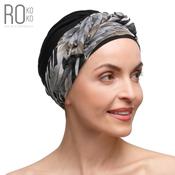 Beata Hat with Sash | Black Patterned | Rokoko image