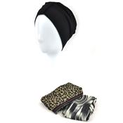 Laura Hat &amp; Scarf Set | Black Patterned | Rokoko