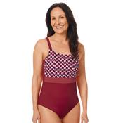 Apulia Swimsuit | One Piece | Burgundy Patterned | Amoena