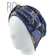 Costa Rica Turban Hat | Blue &amp; Gold | Bamboo | Rokoko