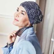 Yama Turban | Soft Bamboo | Navy &amp; White | House of Christine image