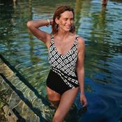 Dirban Slimming Swimsuit | Black with White Pattern | Anita image