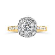 Round Brilliant Cushion Halo Engagement Ring 0.83ct
