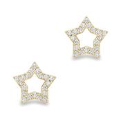 White Stone Star Stud Earrings image