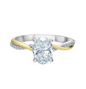 Oval Diamond Twist Band Solitaire Engagement Ring 2.15ct image