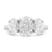 Oval Three Stone Engagement Ring 2.53ct