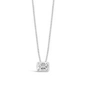 Bezel Set Emerald Diamond Pendant 0.74ct image