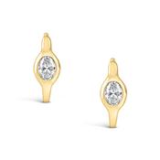 Solitaire Bezel Set Diamond Hoop Earrings 0.30ct image