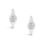 Solitaire Bezel Set Diamond Hoop Earrings 0.31ct image