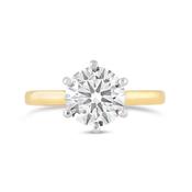 6 Claw Round Brilliant Diamond Solitaire Ring 2.07ct image