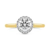 Round Brilliant Cut Halo Engagement Ring 0.85ct image