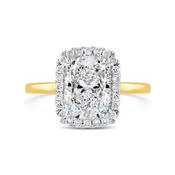 Cushion Solitaire Diamond Halo Engagment Ring 3.33ct image