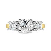 Round Brilliant Three Stone Diamond Engagement Ring 1.70ct image