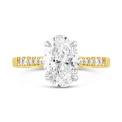 Oval Solitaire Diamond Shoulder Engagement Ring 2.16ct image