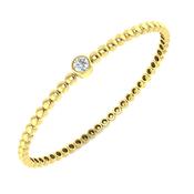 Bezel Set Solitaire Beaded Bangle 0.38ct