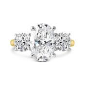 Oval &amp; Round Brilliant Three Stone Diamond Engagement Ring 2.40ct image