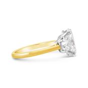 Oval &amp; Round Brilliant Three Stone Diamond Engagement Ring 1.90ct image
