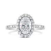 Flower Oval Halo Diamond Ring 2.00ct image